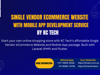 Single Vendor eCommerce Website with Mobile App Development in Nepal – Laravel & Flutter | KC Tech